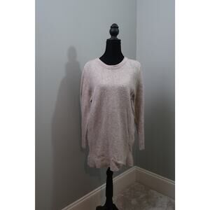 NEUW Beige Knit Sweater Dress XS Long Sleeve Minimalist Ribbed Hem Tunic